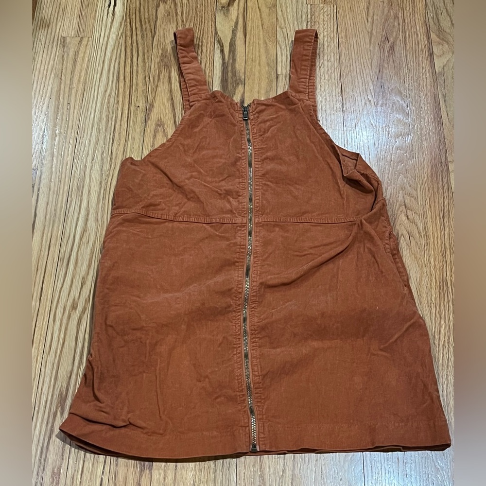 Don’t ask why made in Italy burnt orange corduroy jumper dress w zipper one size